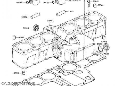 CYLINDER/PISTONS - KZ1300A4 1982 USA CANADA
