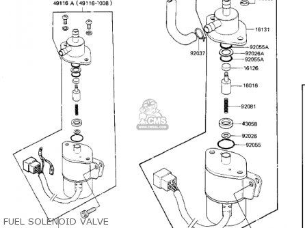 FUEL SOLENOID VALVE - KZ1300A4 1982 USA CANADA