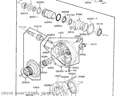 DRIVE SHAFT/FINAL GEARS - KZ1300A4 1982 USA CANADA