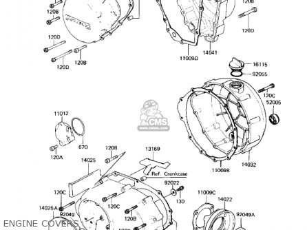 ENGINE COVERS - KZ1300A4 1982 USA CANADA