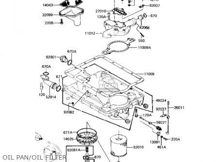 OIL PAN/OIL FILTER - KZ1300A4 1982 USA CANADA