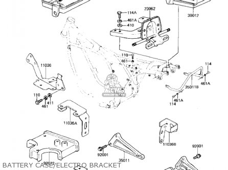 BATTERY CASE/ELECTRO BRACKET - KZ1300A4 1982 USA CANADA