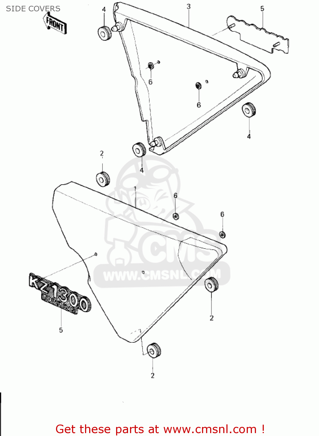 SIDE COVERS KZ1300B2 1980 USA CANADA / MPH KPH