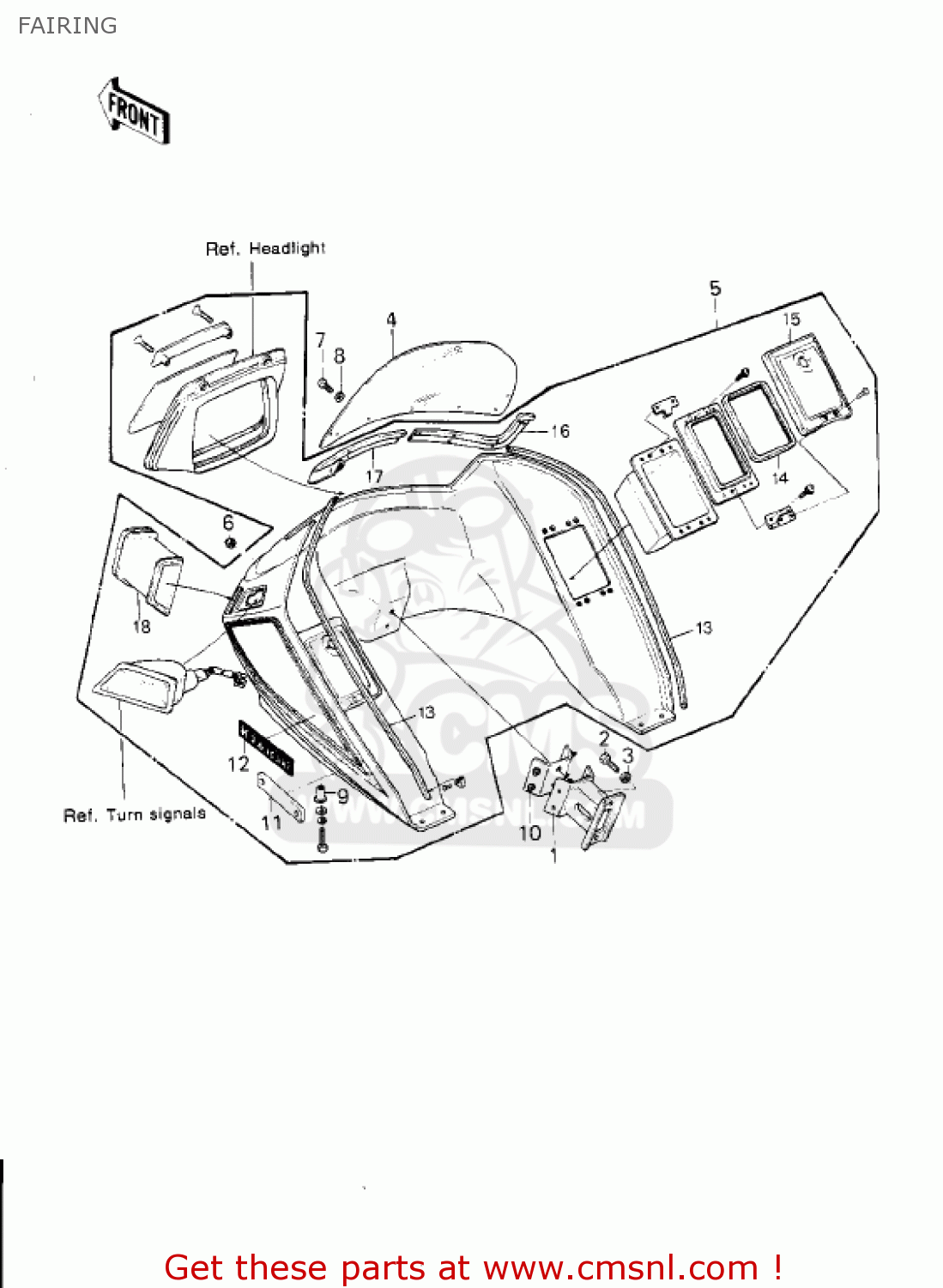 FAIRING KZ1300B2 1980 USA CANADA / MPH KPH