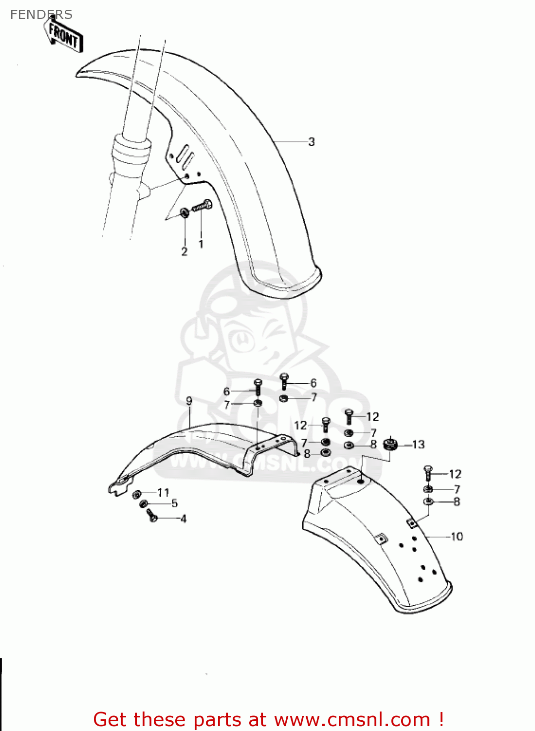 FENDERS KZ1300B2 1980 USA CANADA / MPH KPH
