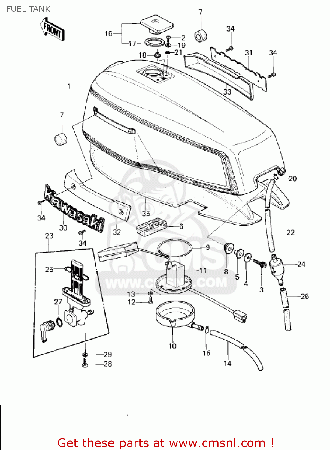 FUEL TANK KZ1300B2 1980 USA CANADA / MPH KPH