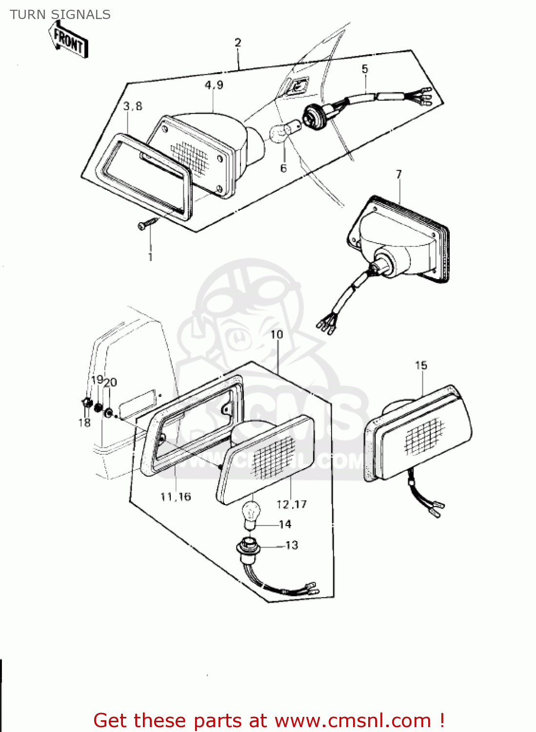TURN SIGNALS KZ1300B2 1980 USA CANADA / MPH KPH