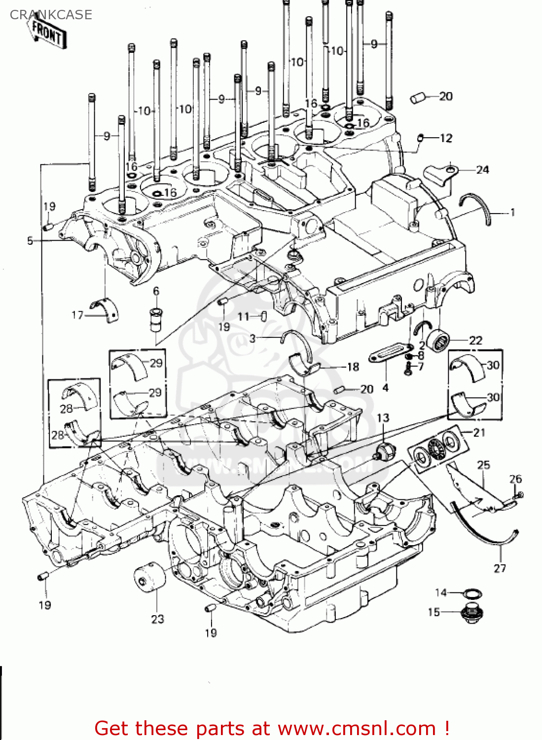CRANKCASE KZ1300B2 1980 USA CANADA / MPH KPH