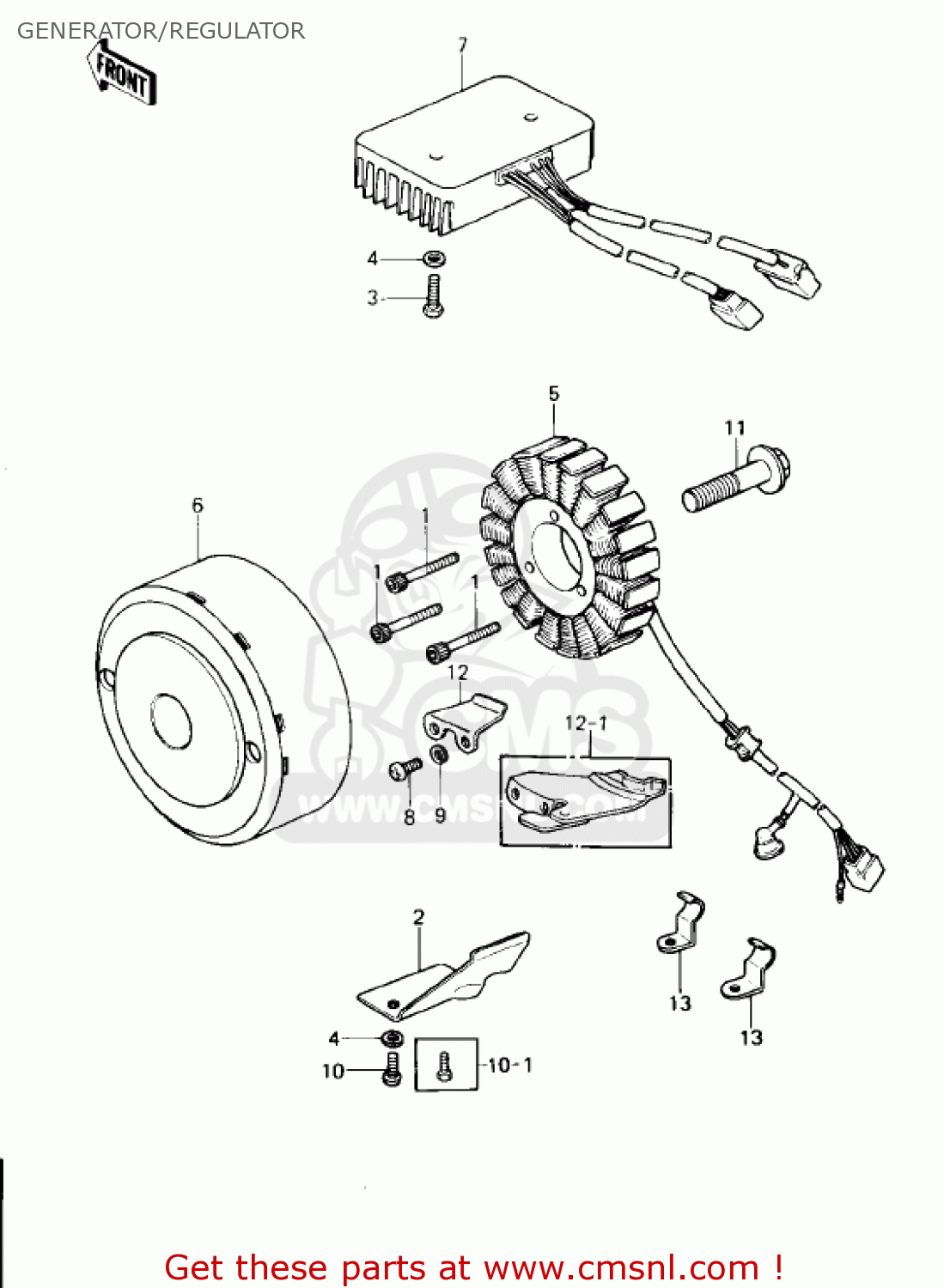 GENERATOR/REGULATOR KZ1300B2 1980 USA CANADA / MPH KPH