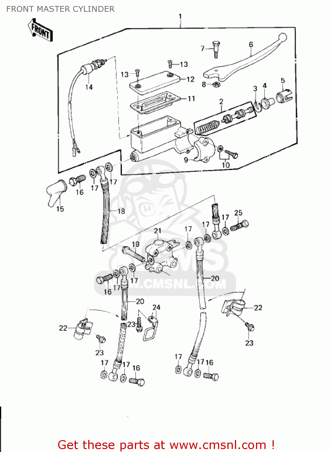FRONT MASTER CYLINDER KZ1300B2 1980 USA CANADA / MPH KPH
