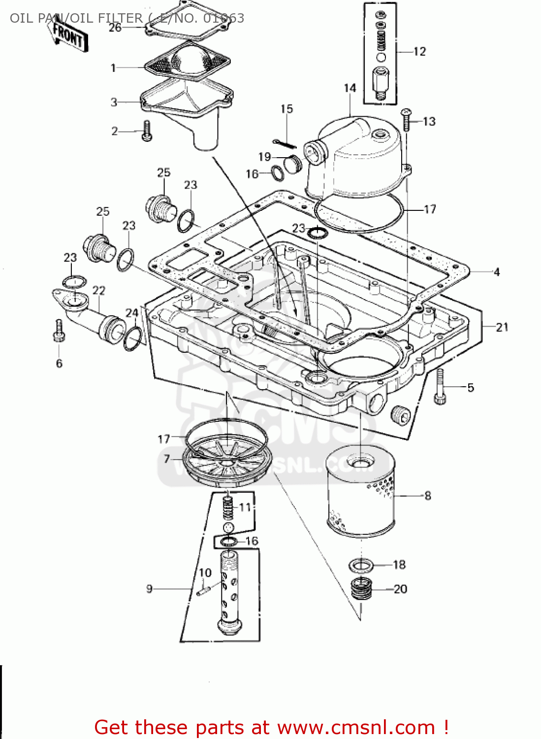 OIL PAN/OIL FILTER (-E/NO. 01063 KZ1300B2 1980 USA CANADA / MPH KPH