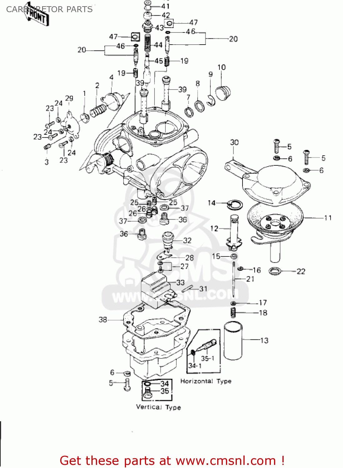 CARBURETOR PARTS KZ1300B2 1980 USA CANADA / MPH KPH