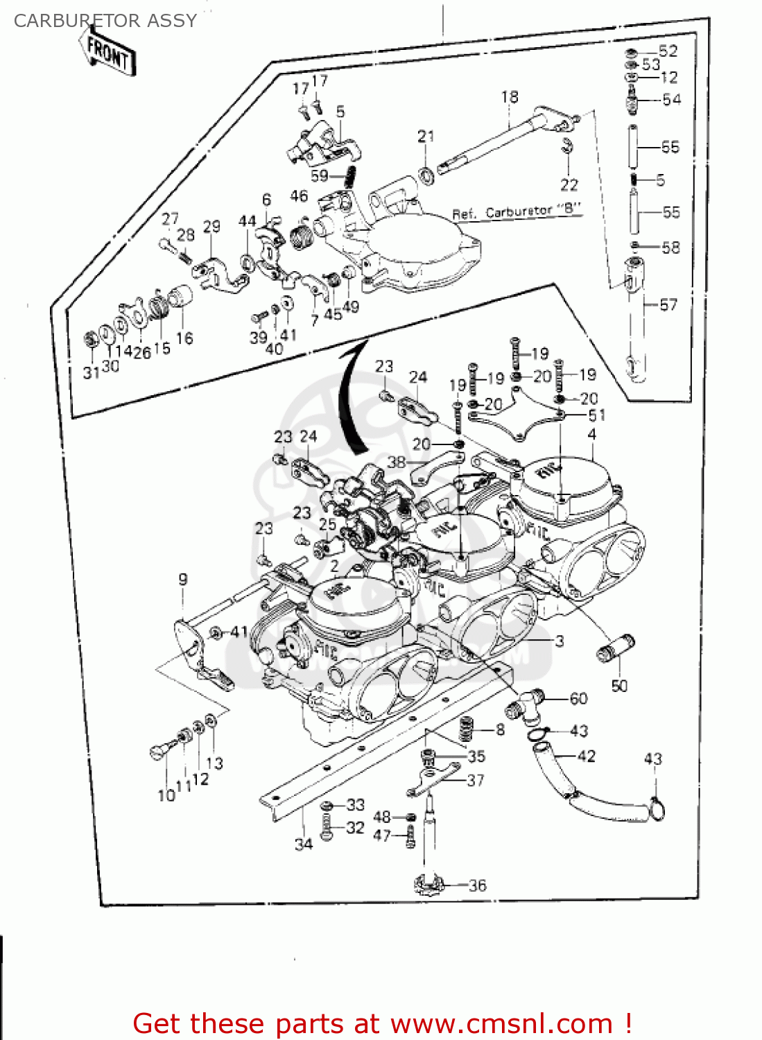 CARBURETOR ASSY KZ1300B2 1980 USA CANADA / MPH KPH