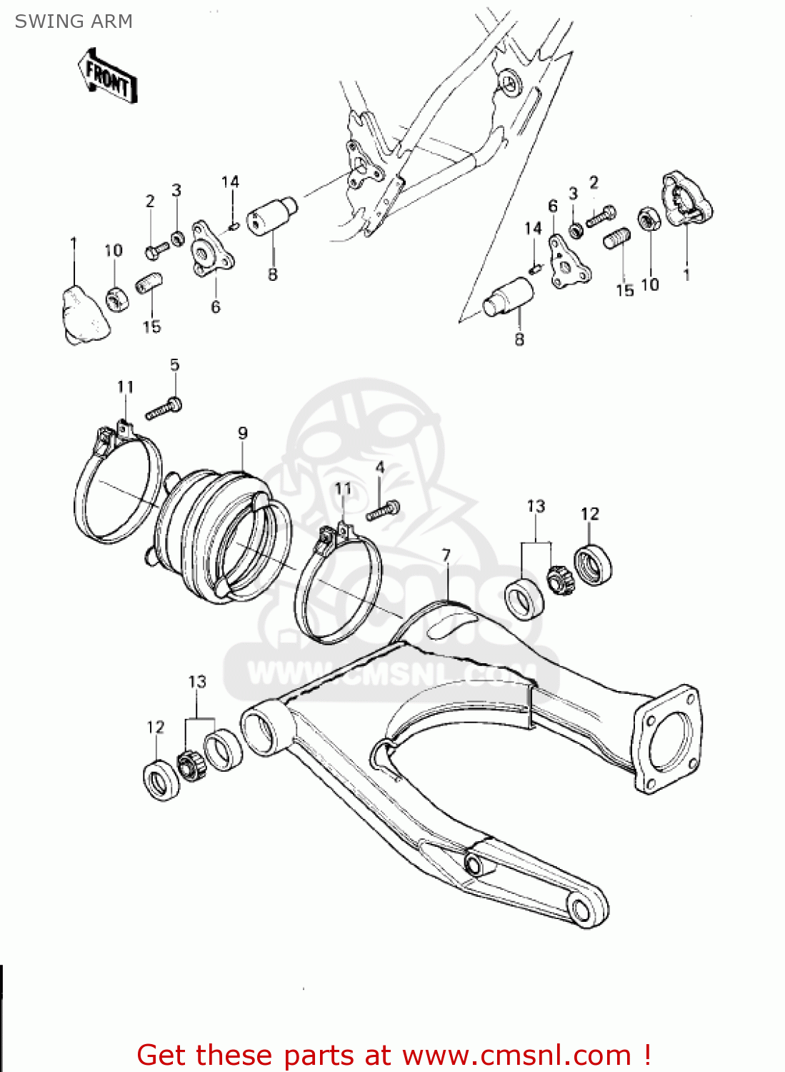 SWING ARM KZ1300B2 1980 USA CANADA / MPH KPH