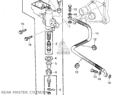 REAR MASTER CYLINDER - KZ1300B2 1980 USA CANADA / MPH KPH