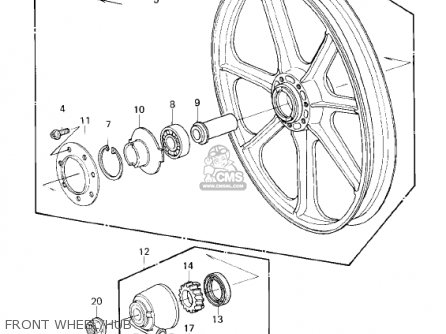 FRONT WHEEL/HUB - KZ1300B2 1980 USA CANADA / MPH KPH