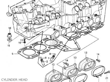 CYLINDER HEAD - KZ1300B2 1980 USA CANADA / MPH KPH