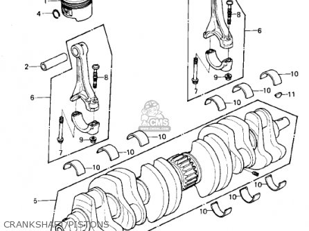 CRANKSHAFT/PISTONS - KZ1300B2 1980 USA CANADA / MPH KPH