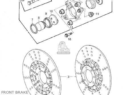 FRONT BRAKE - KZ1300B2 1980 USA CANADA / MPH KPH