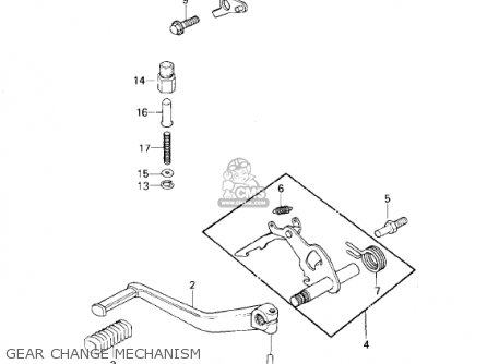 GEAR CHANGE MECHANISM - KZ1300B2 1980 USA CANADA / MPH KPH