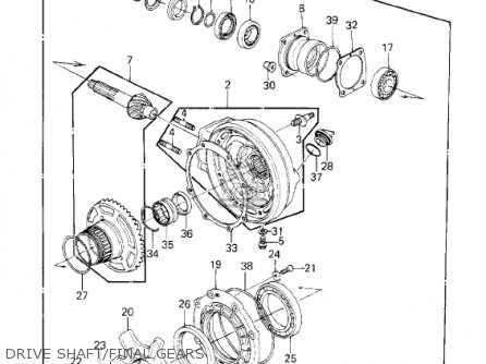 DRIVE SHAFT/FINAL GEARS - KZ1300B2 1980 USA CANADA / MPH KPH