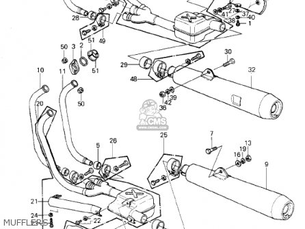 MUFFLERS - KZ1300B2 1980 USA CANADA / MPH KPH