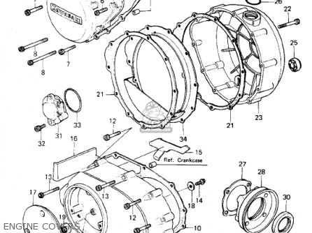 ENGINE COVERS - KZ1300B2 1980 USA CANADA / MPH KPH
