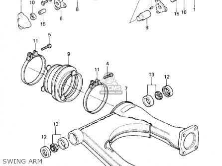 SWING ARM - KZ1300B2 1980 USA CANADA / MPH KPH