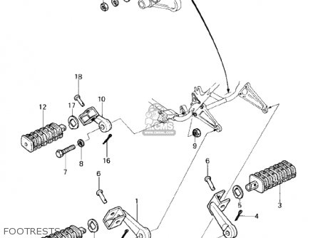 FOOTRESTS - KZ1300B2 1980 USA CANADA / MPH KPH