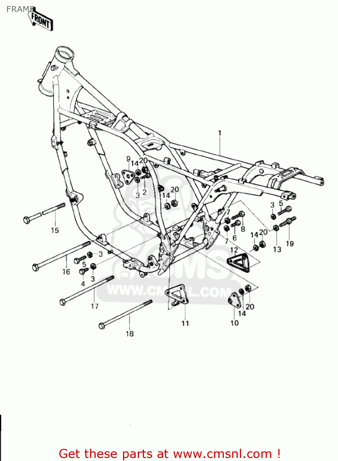 Kawasaki KZ1300B2 1980 USA CANADA / MPH KPH FRAME - buy original FRAME ...