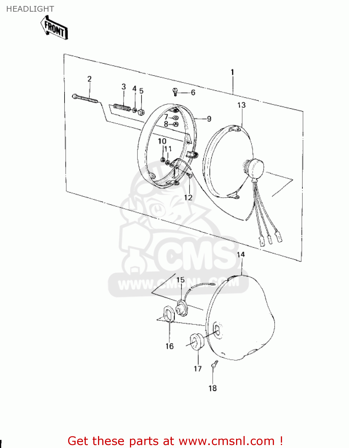 HEADLIGHT KZ200A1 1978 CANADA