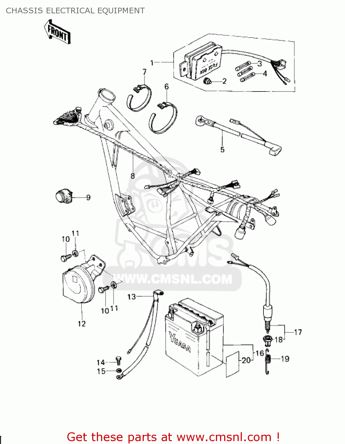 CHASSIS ELECTRICAL EQUIPMENT KZ200A1 1978 CANADA