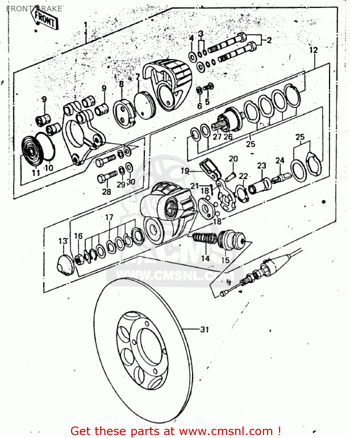 FRONT BRAKE KZ200A1 1978 CANADA