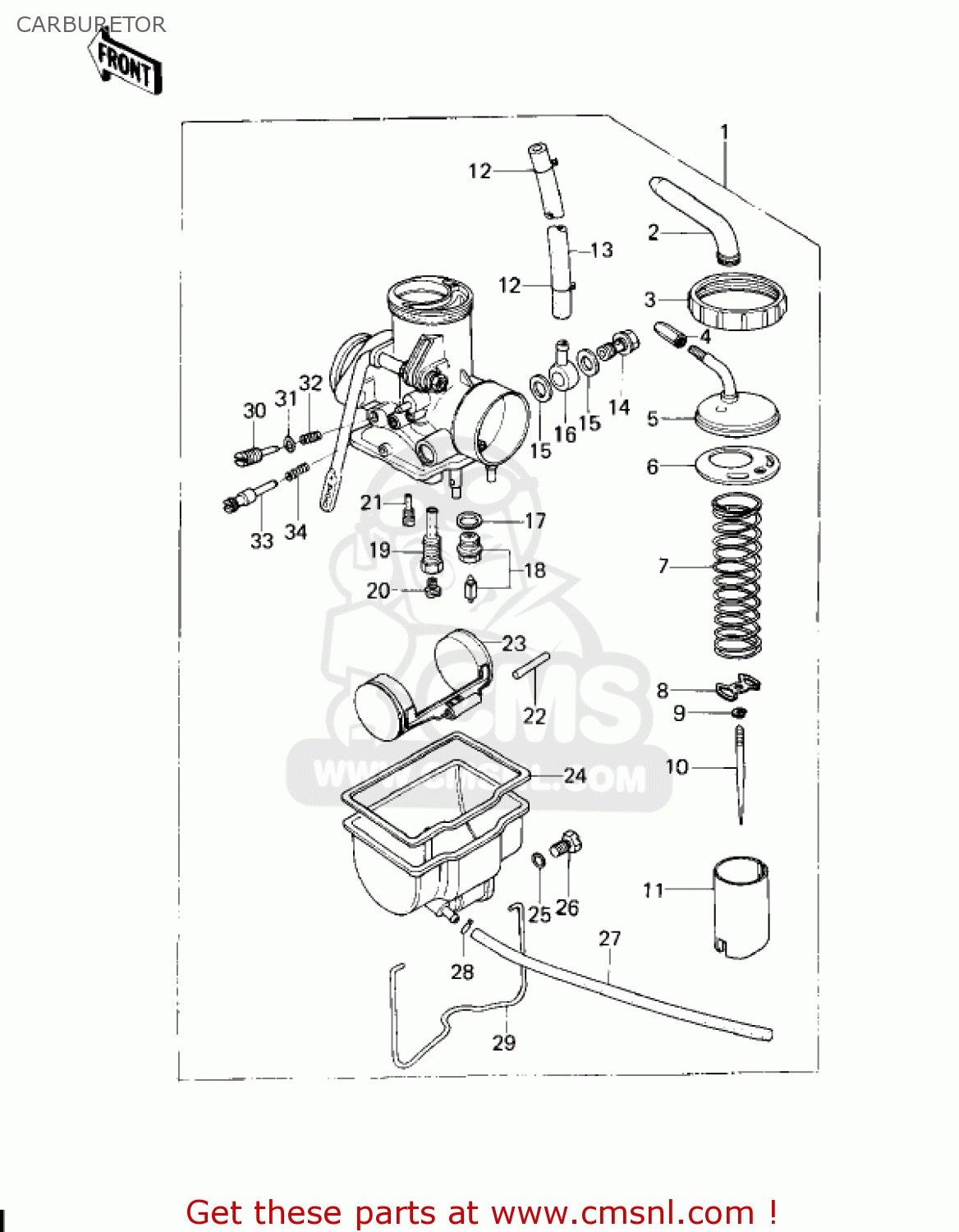 CARBURETOR KZ200A1 1978 CANADA