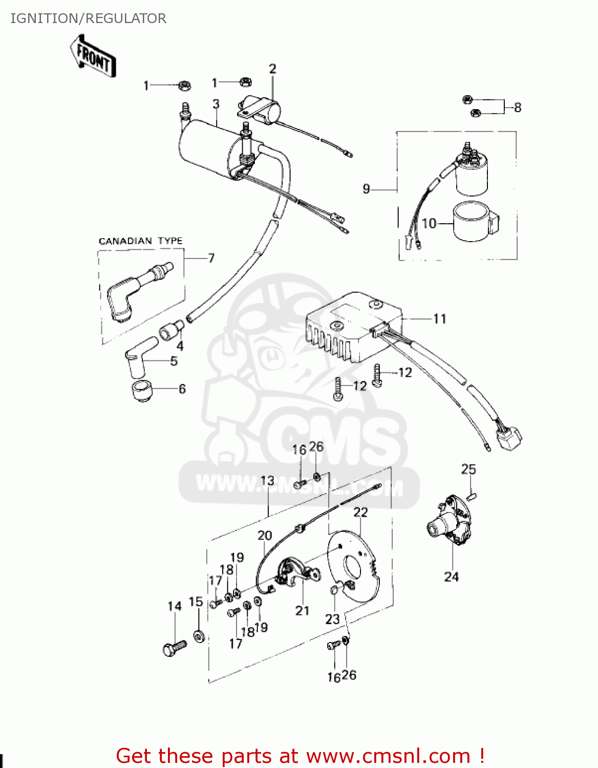 IGNITION/REGULATOR KZ200A1 1978 CANADA