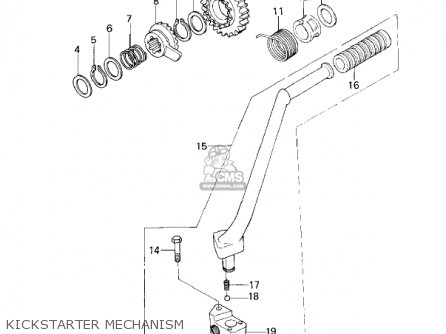 KICKSTARTER MECHANISM - KZ200A1 1978 CANADA