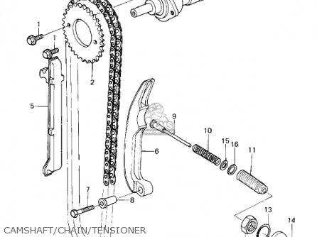 CAMSHAFT/CHAIN/TENSIONER - KZ200A1 1978 CANADA