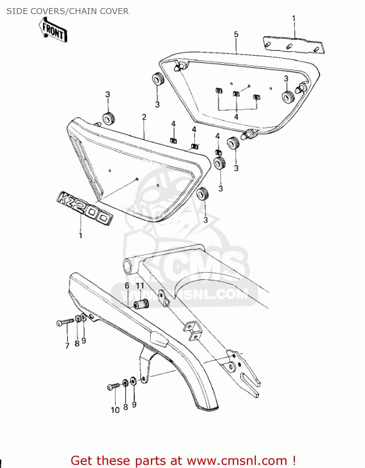 SIDE COVERS/CHAIN COVER KZ200A1A 1978 CANADA