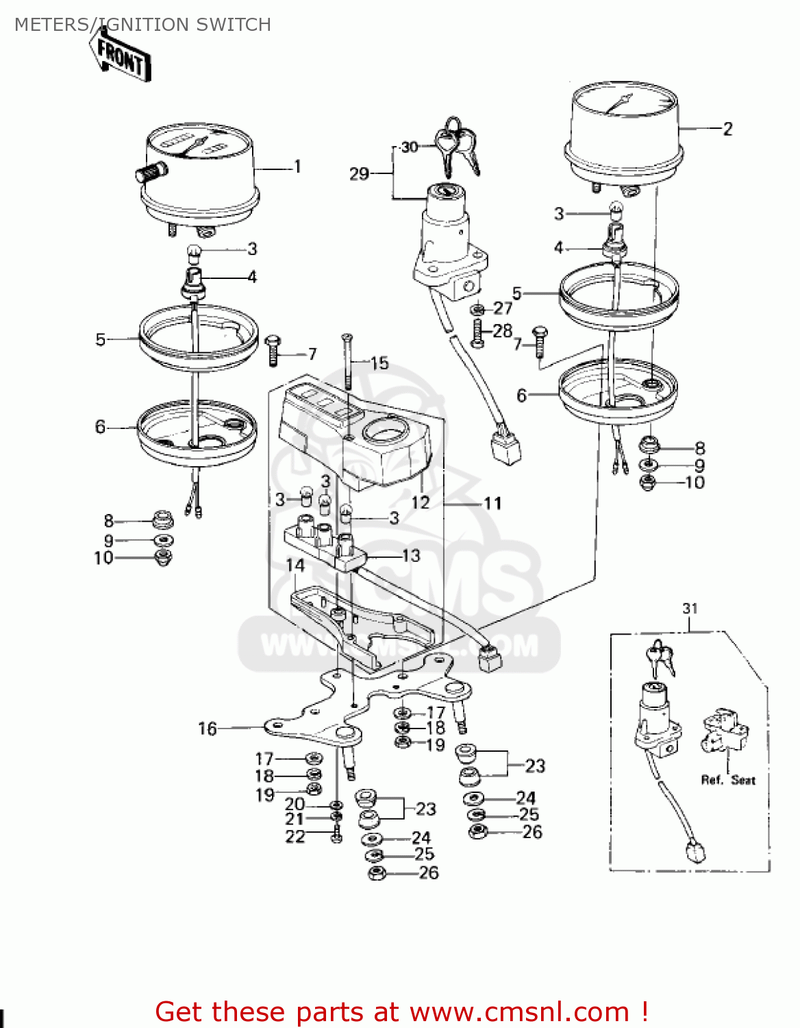 METERS/IGNITION SWITCH KZ200A1A 1978 CANADA