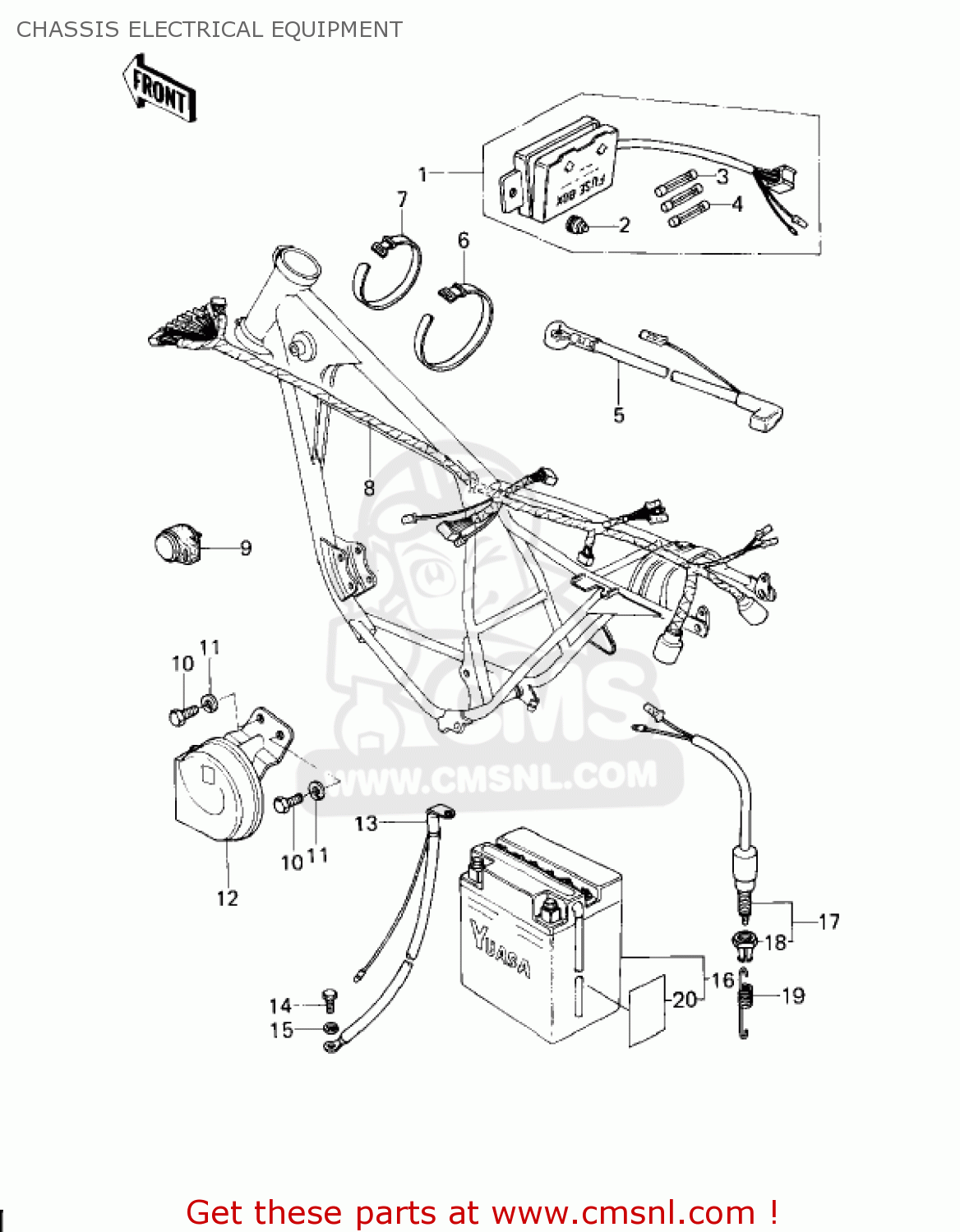 CHASSIS ELECTRICAL EQUIPMENT KZ200A1A 1978 CANADA