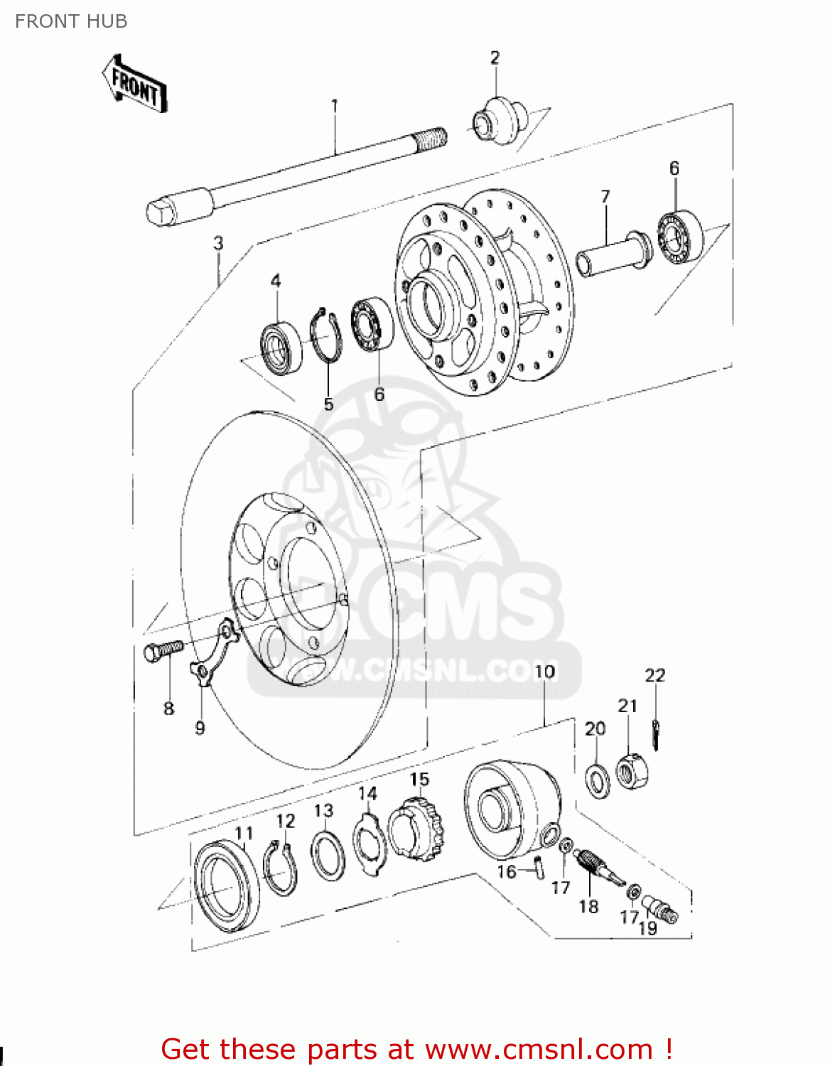 FRONT HUB KZ200A1A 1978 CANADA