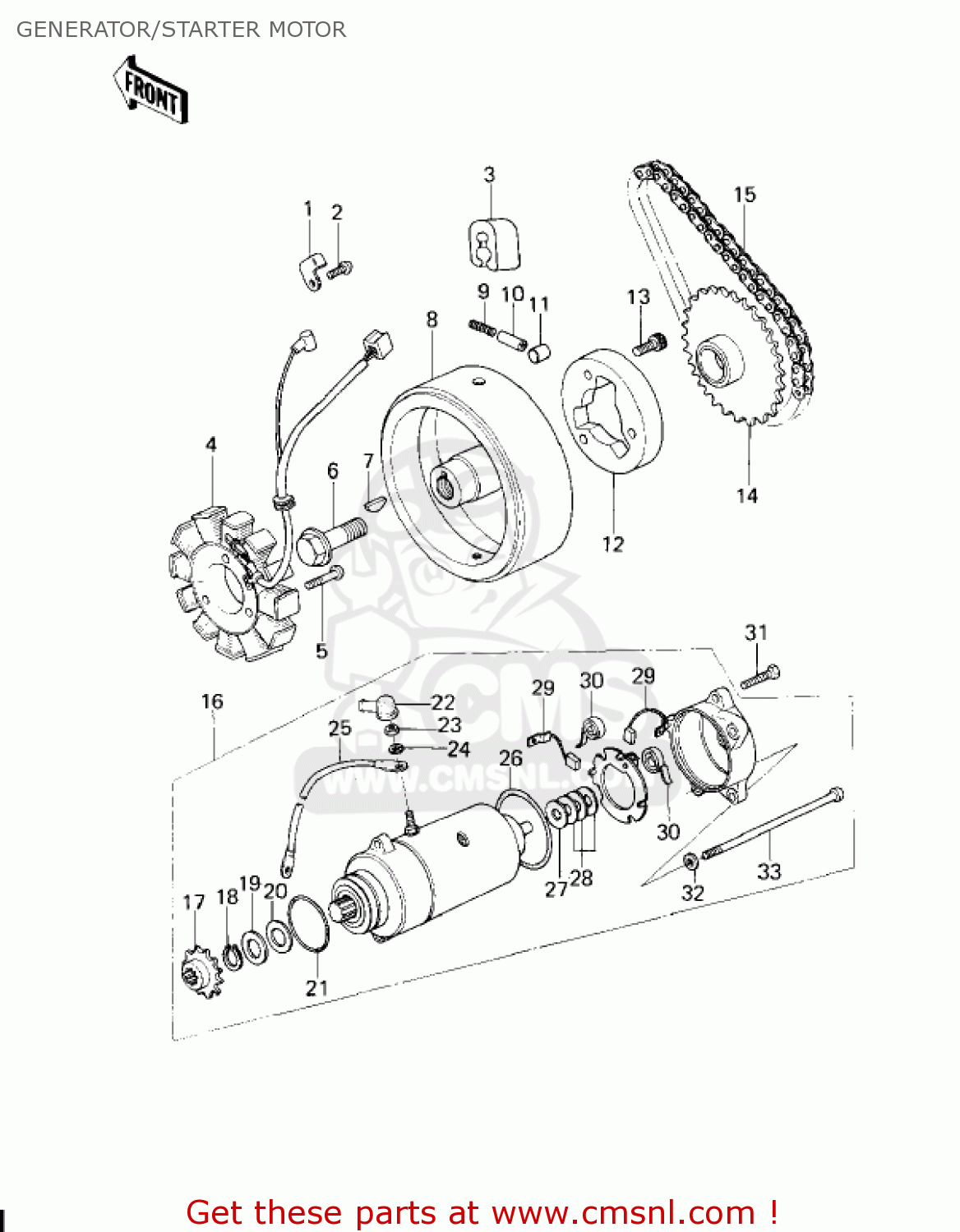 GENERATOR/STARTER MOTOR KZ200A1A 1978 CANADA