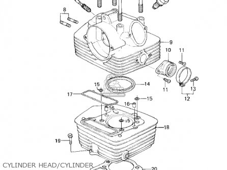 CYLINDER HEAD/CYLINDER - KZ200A1A 1978 CANADA
