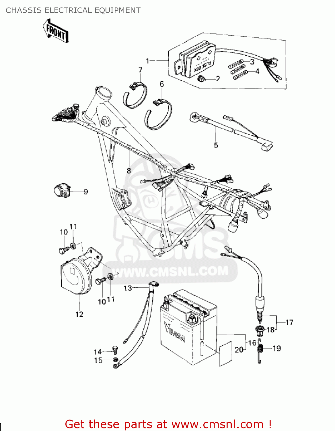 CHASSIS ELECTRICAL EQUIPMENT KZ200A2 1979 CANADA
