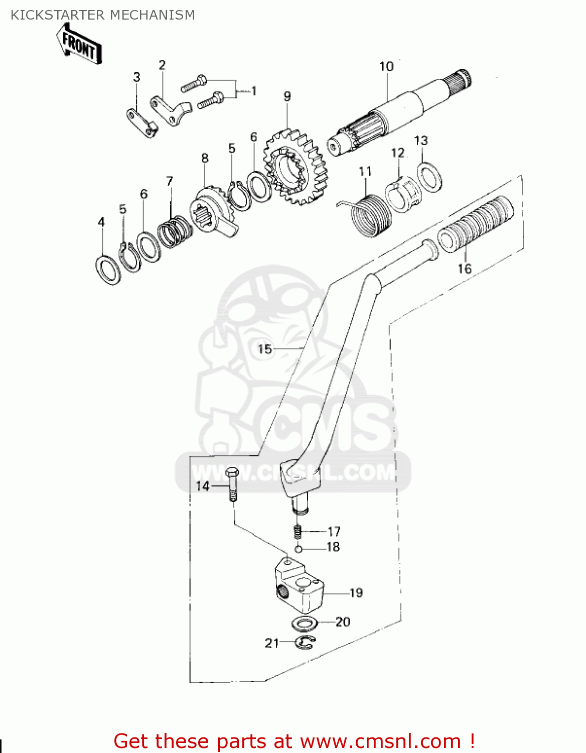 KICKSTARTER MECHANISM KZ200A2 1979 CANADA