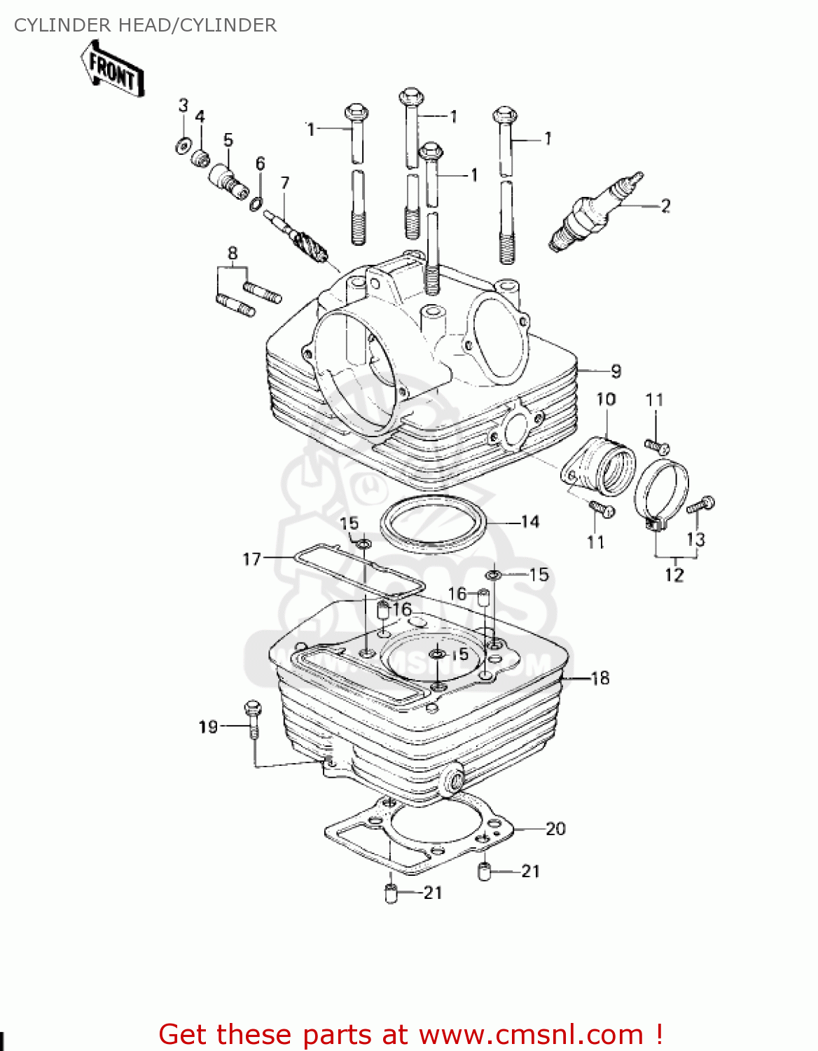 CYLINDER HEAD/CYLINDER KZ200A2 1979 CANADA