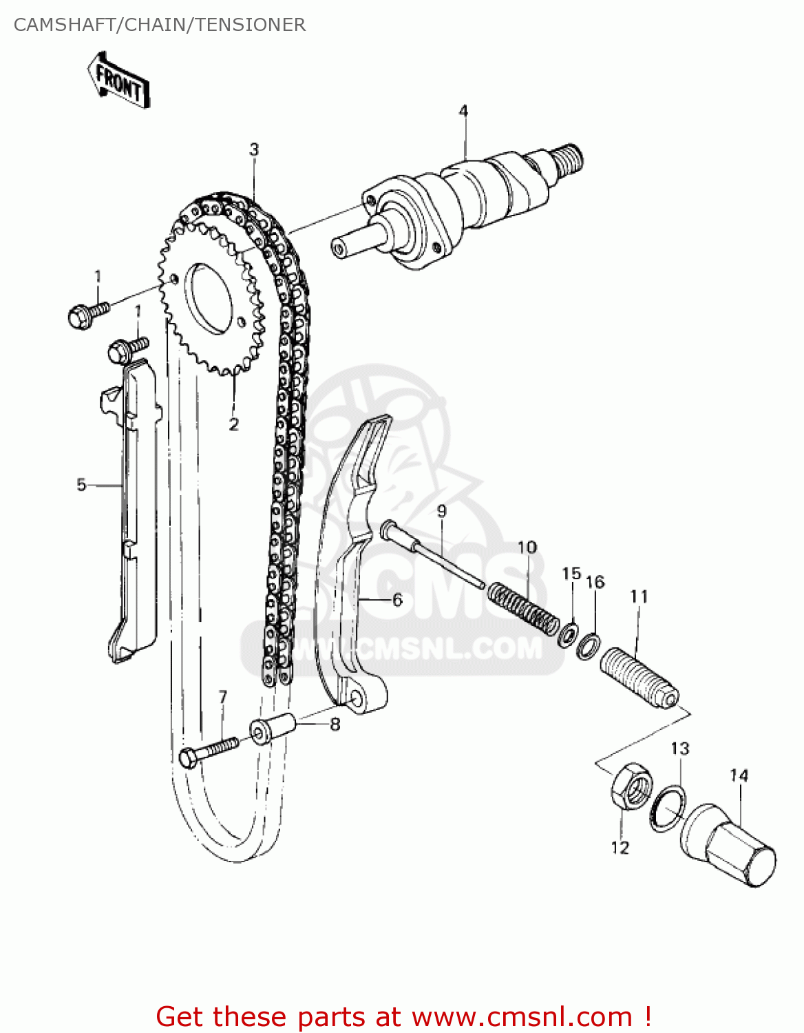 CAMSHAFT/CHAIN/TENSIONER KZ200A2 1979 CANADA