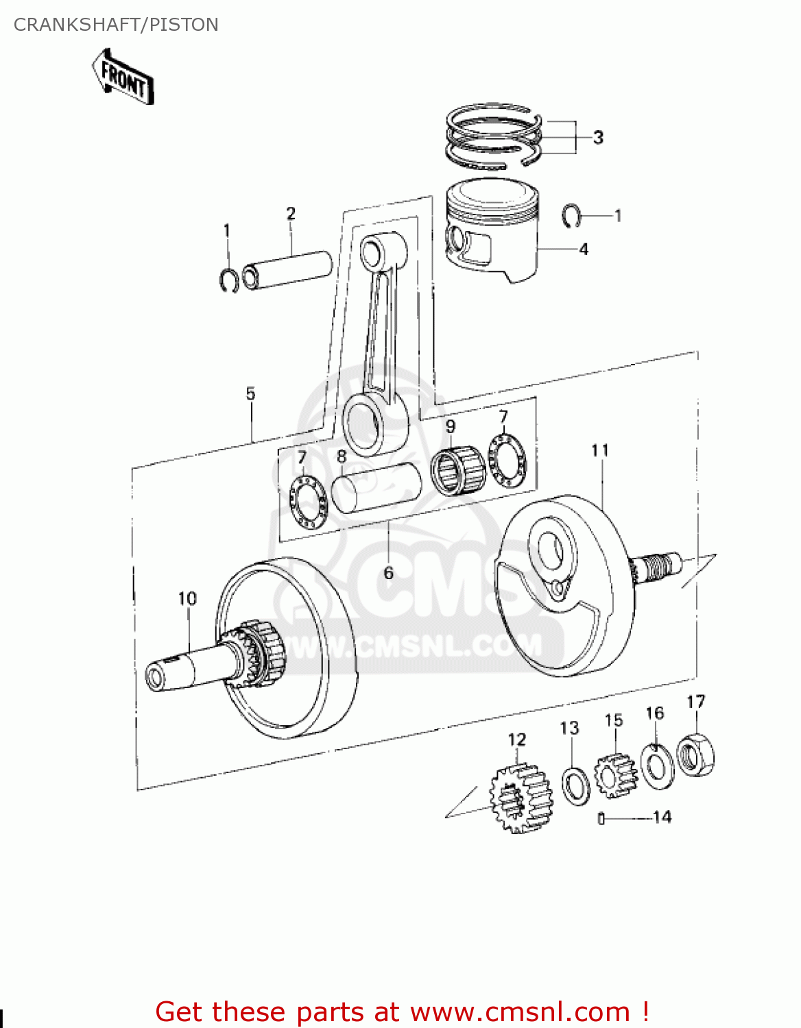 CRANKSHAFT/PISTON KZ200A2 1979 CANADA