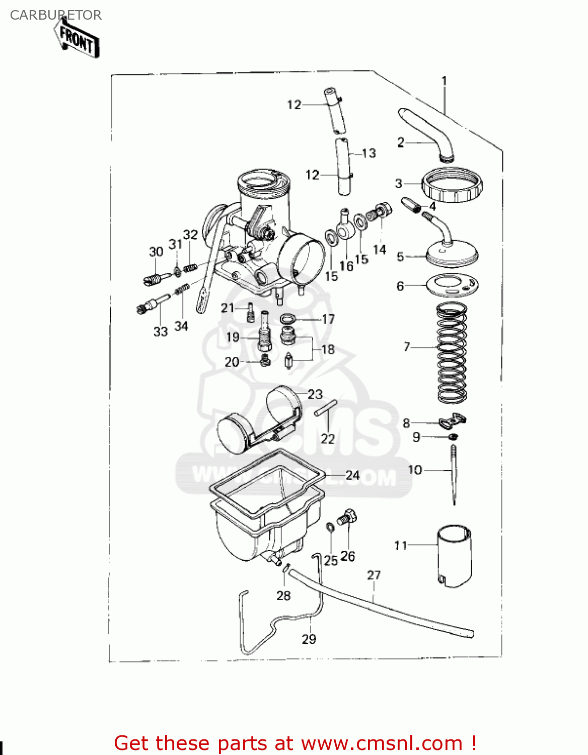CARBURETOR KZ200A2 1979 CANADA