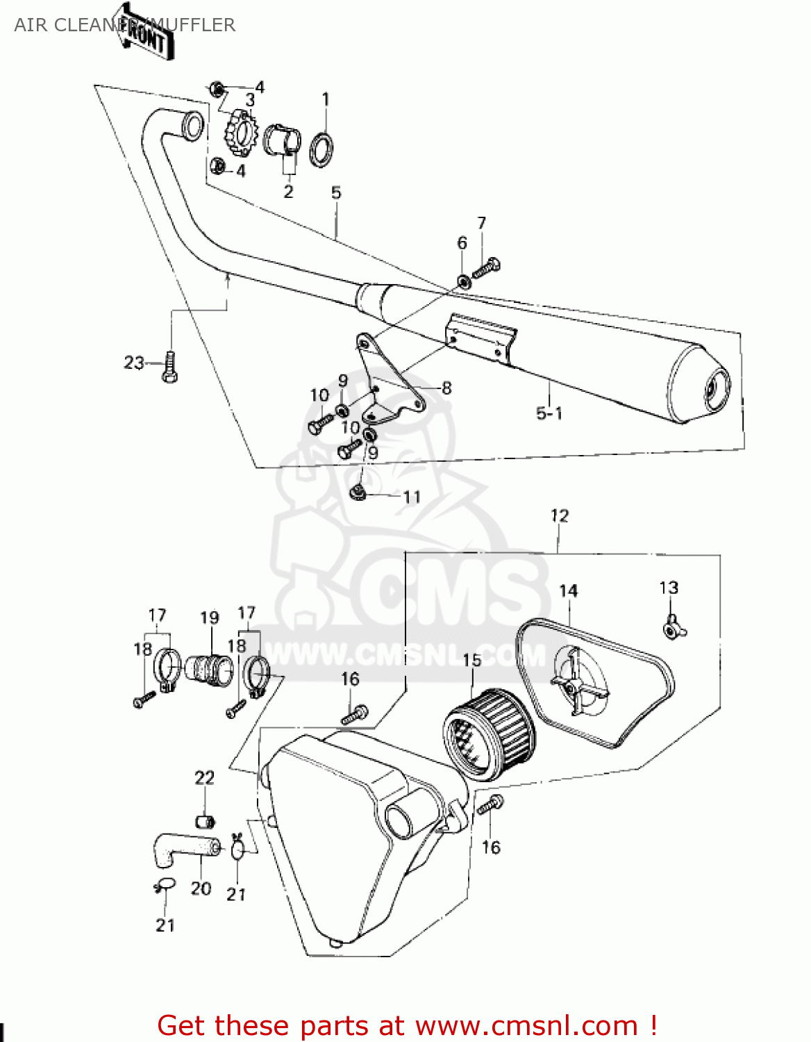 AIR CLEANER/MUFFLER KZ200A2 1979 CANADA